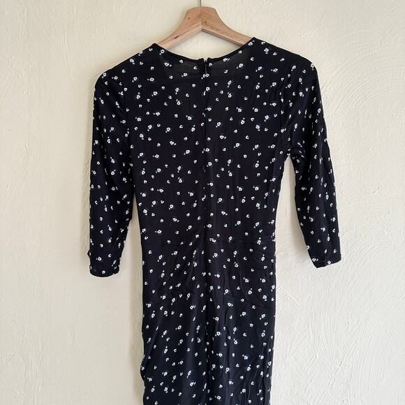 Lucky Brand Floral Wrap Midi Dress Sz 0 XS - Picture 7 of 7